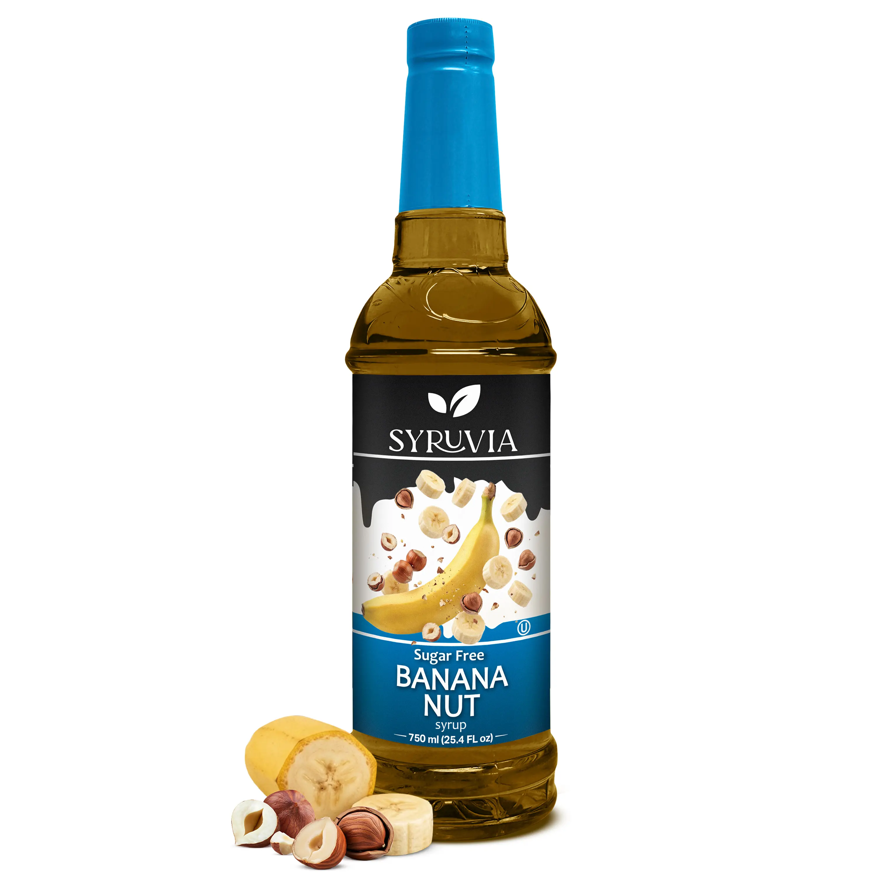 Syruvia Sugar Free Banana Nut Flavored Syrup for Drinks, Cocktails, Lemonades, Iced Teas and Desserts – 25.4 fl oz