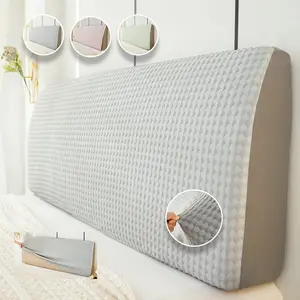 Universal Elastic Bed Head Protector Cover, Dustproof Durable Breathable Anti-Wrinkle, Easy Installation, Fits Most Beds, Diamond Texture, 3 Colors Available