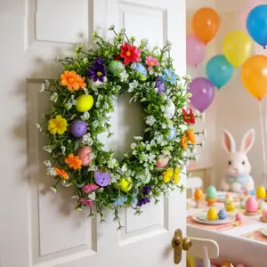 Easter Realistic Flower Wreath, Easter Egg Wreath, Small Daisy Wreath, Artificial Flower Wreath, Home Decor, Outdoor Decor, Living Room Decor, Party Decoration