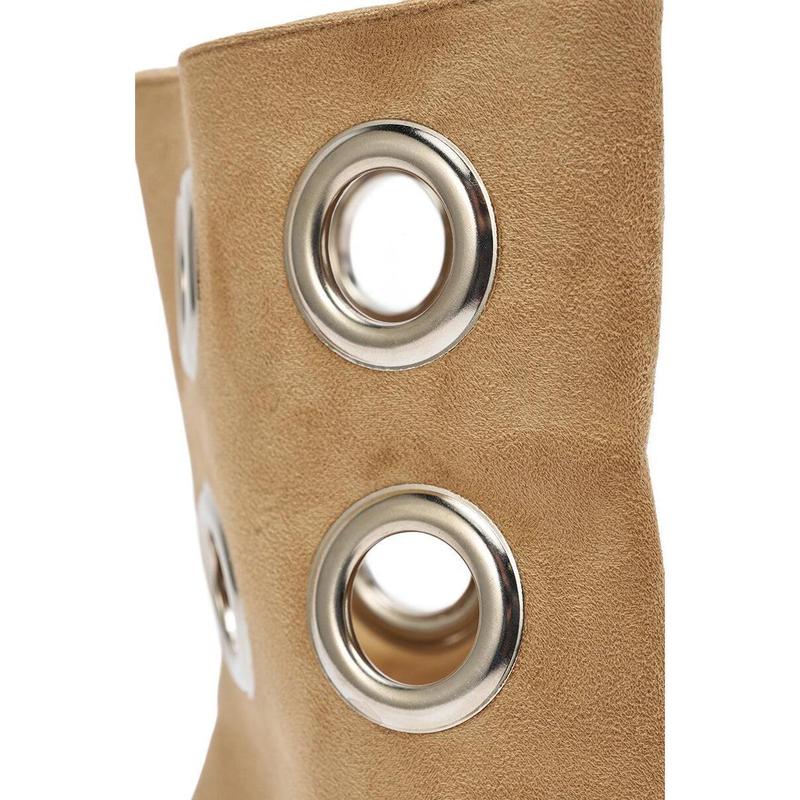 AZALEA WANG BAINA TAN SILVER HARDWARE STILETTO SANDAL