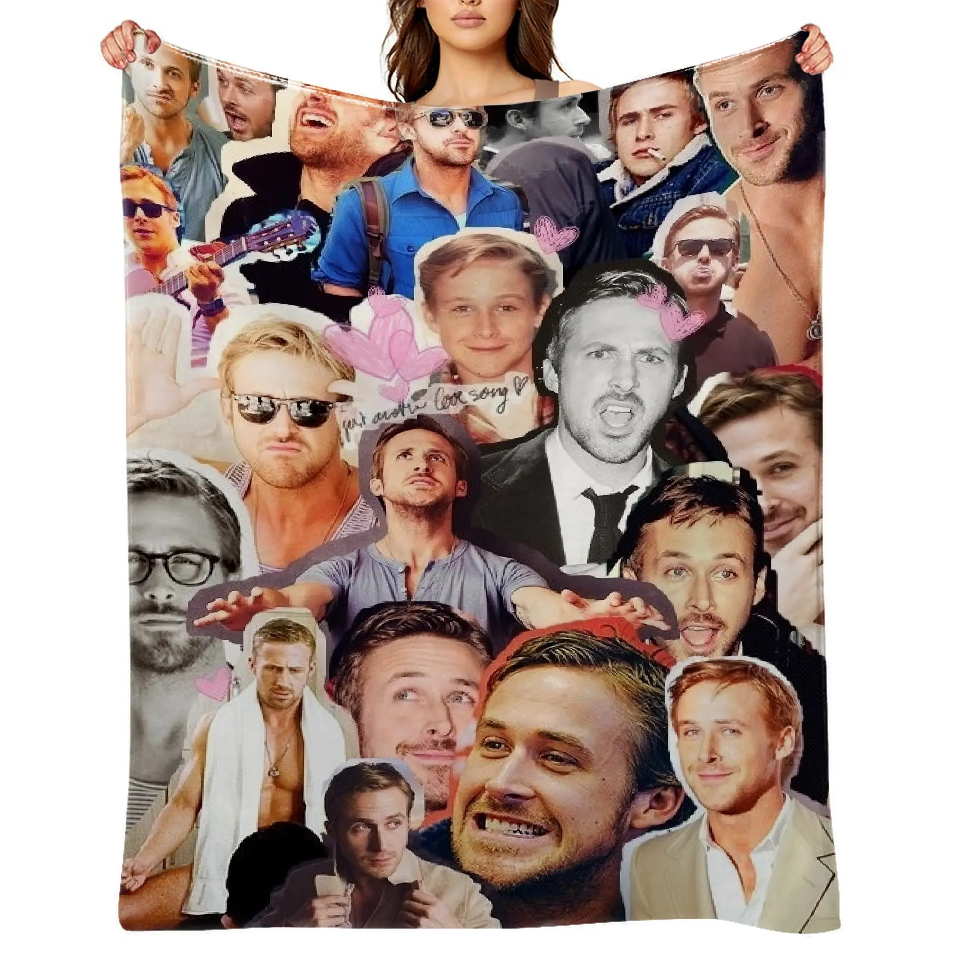 Licensed Art Ryan-Gosling Flannel Fleece Throw Blanket - Ultra Soft, Wrinkle Resistant, Anti-Shrink, Quick-Dry, Machine Washable 1-Piece Multi-Size Cozy Throw - Perfect Gift for Kids Adults A-78