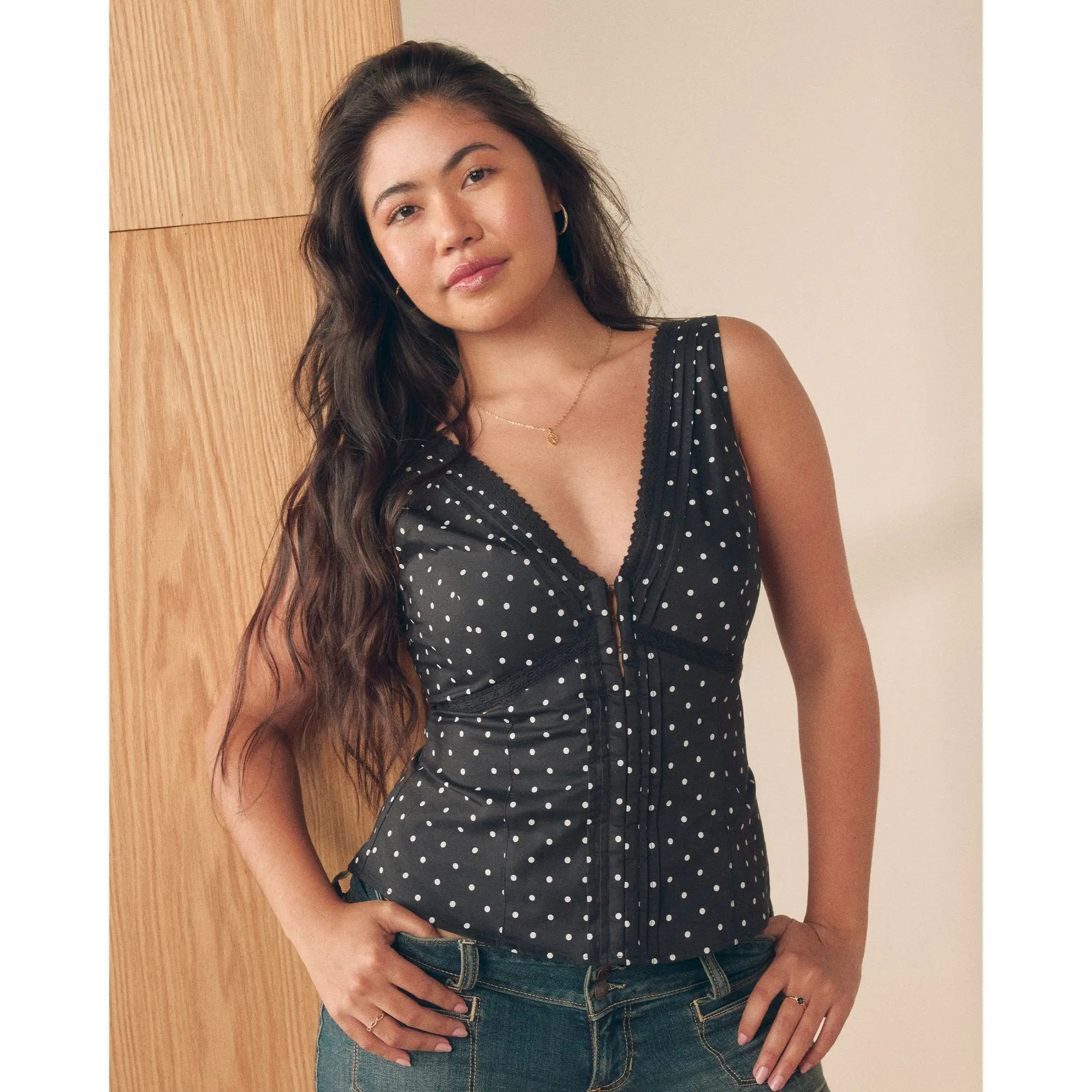 Hollister Hook & Eye Lace Trim Tank