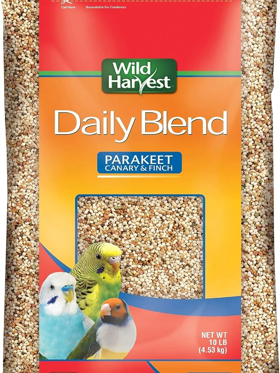 Wild Harvest Daily Blend Nutritional Bird Food - Orange Flavor, 10 lbs, for Parakeets and Finches (Canary-Compatible)