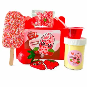 Strawberry Shortcake Crunch Bar Handmade DIY Slime Kit – Thick & Glossy Scented Slime with Clay Form, Sprinkles & Gift Bag, Sensory Play for Ages 8+ – Hoshimi Slimes