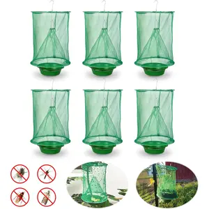 6 Pack Ranch Fly Trap, Disposable Fly Traps Outdoors, Stable Horse Fly Trap, Farm Fly Trap Catcher Killer for Farm/Orchard