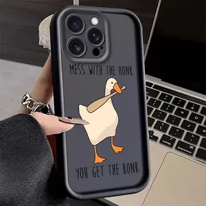 Phone Case - Luxury Phone Case Featuring a Goose with a Stick Design, iPhone 17 Air 16 16e 15 14 13 12 11 Pro Max Plus X XS Crafted for Drop Protection with a Soft TPU Back
