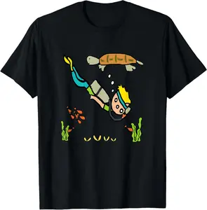 100%cotton Funny Scuba Diving T-Shirt