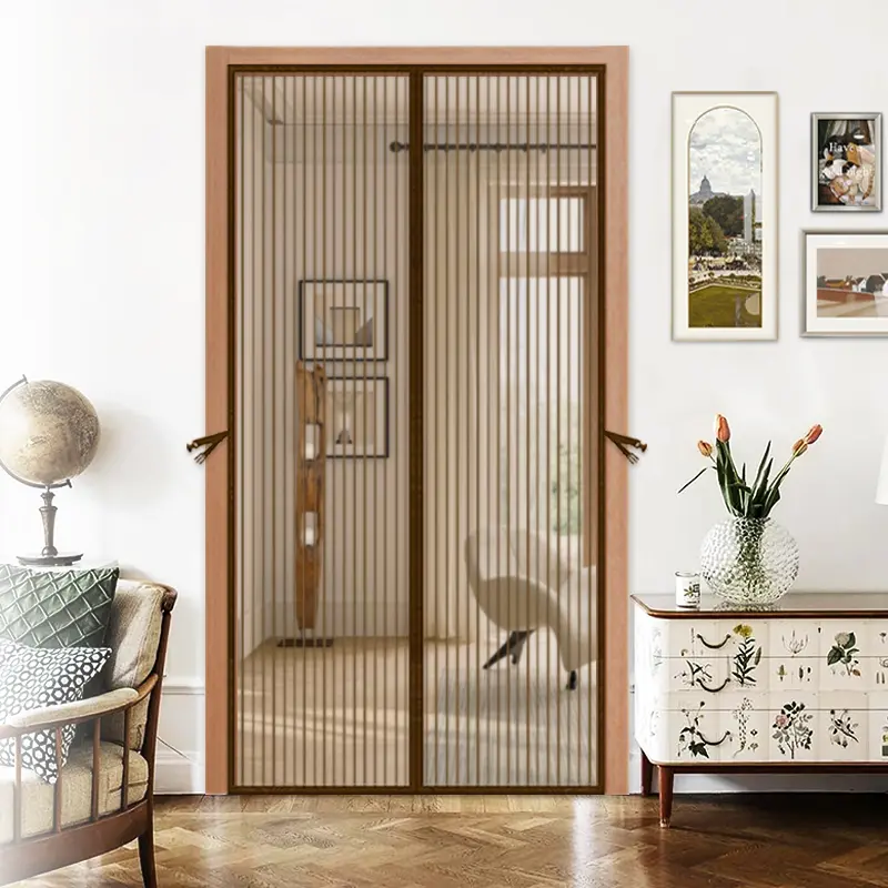 1PC Magnetic Fiberglass Screen Door, Automatic Closing Partition Door Curtain with Clasp, No-Drill Fly Curtain, Insect and Mosquito Proof Fly Screen, Durable Scratch-resistant, Suitable for Home, Balcony, RV, Doors