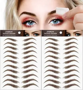 22 Pairs Peel Off 4D Eyebrow Tattoo Sticker Nature False Eyebrows Hair-Like Authentic Eyebrows Long Lasting Waterproof Temporary Tattoo for Eyebrow Grooming Shaping (Brown)