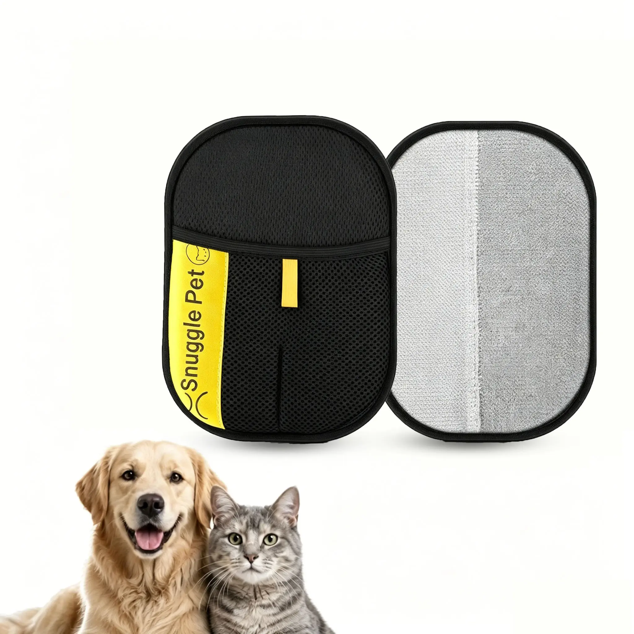 Oversized Extra-Thick Static Grip Pet Hair Remover shedding Glove - Reusable 1-Size Grooming Mitt with Soft Cloth for All Breeds Cats Dogs, Removes Fur from Sofa, Clothes, Car Seats #PetHairSolution