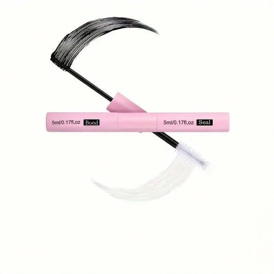 Bond And Seal Lash Glue Strong Hold Lash Cluster Glue 2 In 1 Lash Bond And Seal Waterproof Long Lasting Cluster Lash Glue(Bond 5ml/ 0.17 Fl.Oz And Seal 5ml/0.17 Fl.Oz)