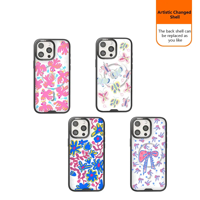 CaseEvo FUYAOZHISHANG magnetic phone case with removable back cover compatible with Magsafe for iPhone 16/15/14