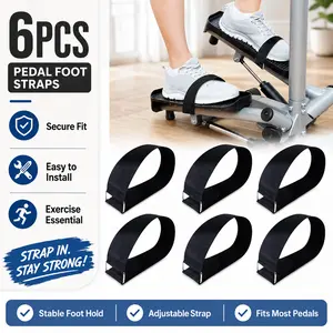 Secure Your Stride: 6 Pairs Universal Anti-Slip Pedal Straps for Enhanced Stability on Steppers and Elliptical Trainers