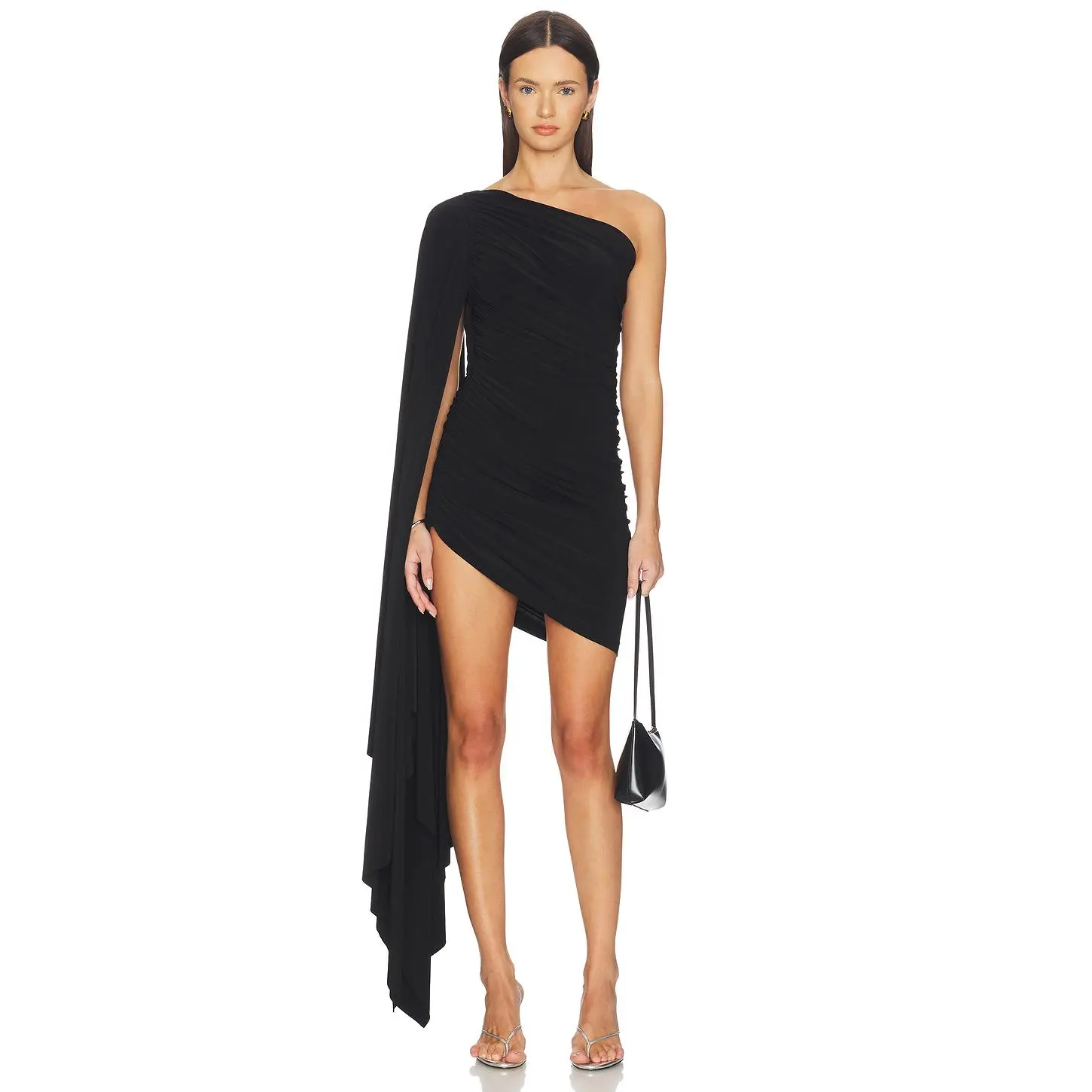 Norma Kamali Diana Pickleball Dress With Sleeve in Black