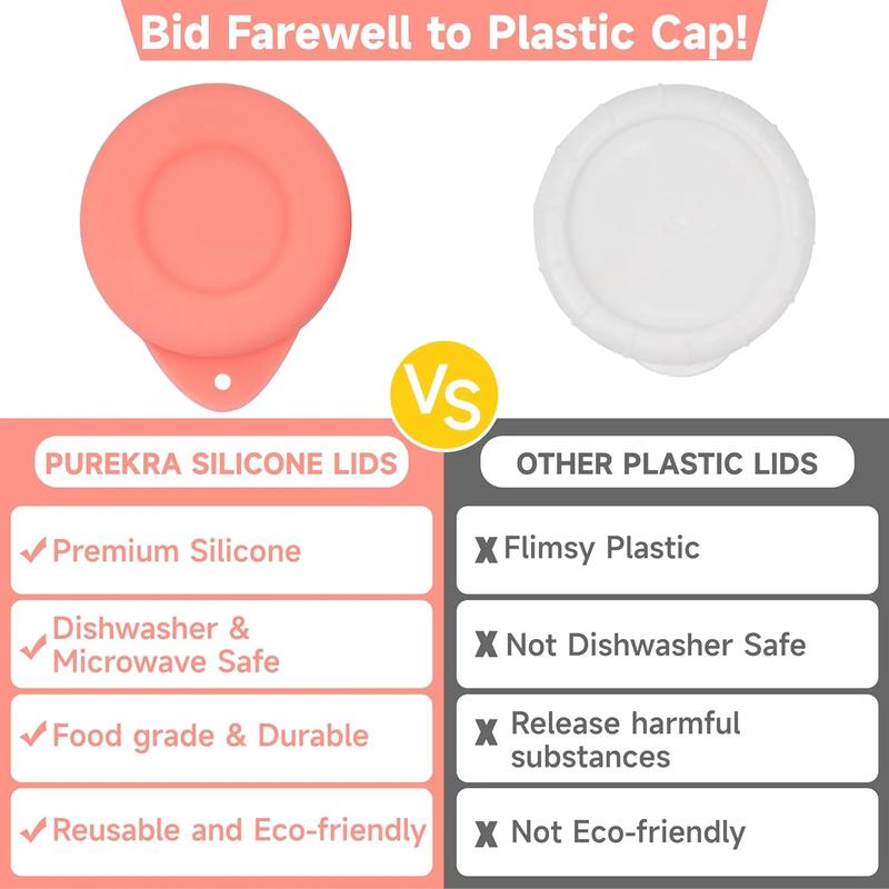 Silicone Replacement Caps For Glass Bottles - 48mm Diameter Lids For Stanpac & Libbey (2 Pack, Pink)