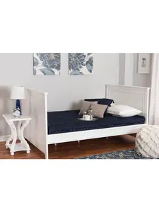 Baxton Studio 193271276714 78.6 x 42.9 x 41.3 in. Ceri Classic & Traditional White Finished Wood Twin Size Daybed, Twin Bed Frame, Single Beds