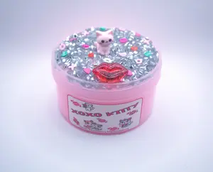 XOXO Kitty Slay Slime ~ Super Inflating ~ Soft & Squishy ~ Scented Strawberry Marshmallow ~ Good Vibes Slime