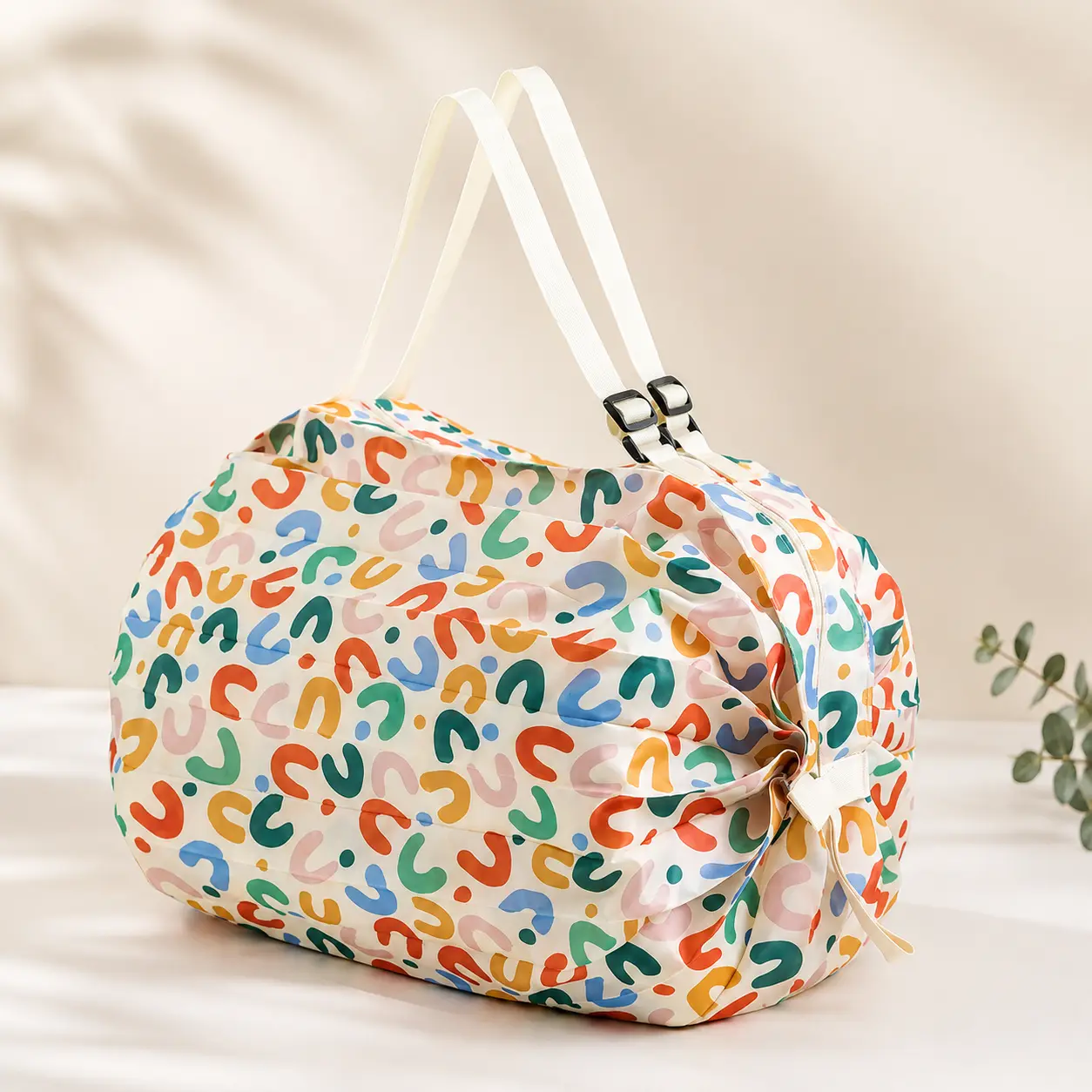Large Capacity Portable Oxford Cloth Accordion Travel Shoulder Waterproof Storage Bag, Durable Folding Bag, Foldable Shopping Bag for Daily Use, Travel Essentials Bag, Perfect Travel Bag