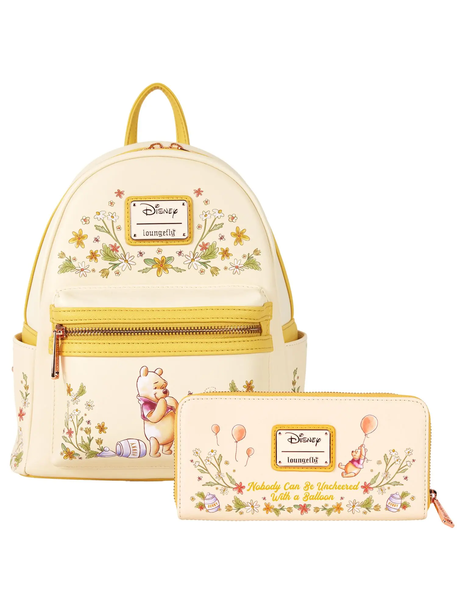Loungefly Winnie The Pooh Backpack & Wallet Floral Set