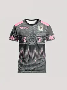 Mexico Men'S Football Jerseys Soccer Jersey | Crew Neck Comfort Sports Tops - Ideal for Matches, Training, Daily Leisure and Gifting | Slight Stretch, Geometric-pattern, Spring/Summer/Fall Season