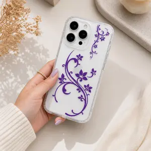 Y2K Brown La Fleur Floral Phone Case Cute Clear Cases for iPhone 17 16 15 14 13 12 11 Pro Max Plus Air Trendy Tech Accessory Gifts for Her Unique Floral Designs