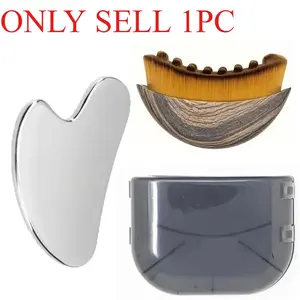 Stainless Steel Gua Sha Tool Set with Face Brush – Facial Sculpting & Skin Care Kit for Jawline and Cheeks