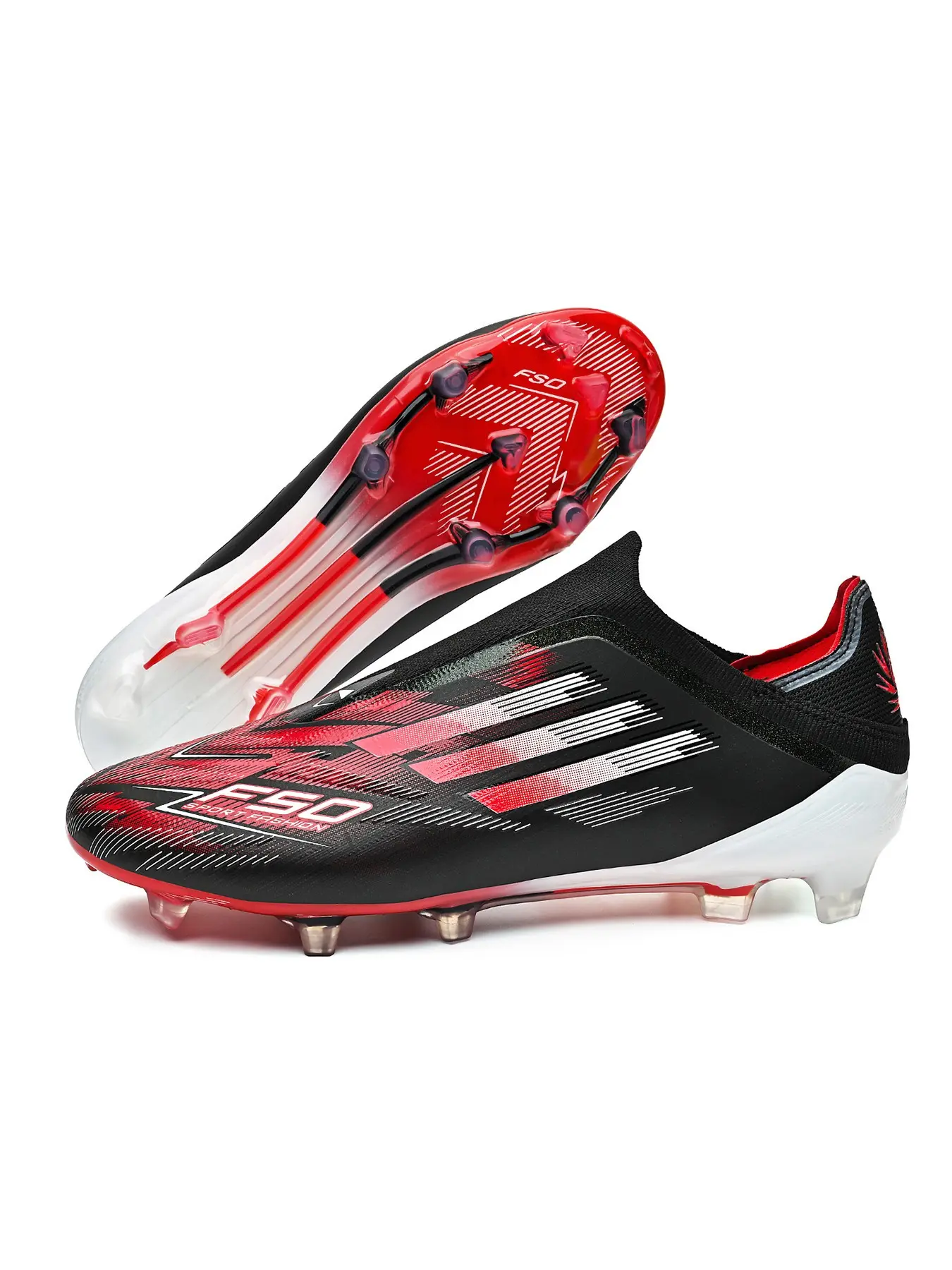 F50 Men Women Low Top Football Shoes, Ag Long Studs Professional Natural Grass, Durable Anti-Slip Grip, Suitable for Adults and Teens, Football Boots, Soccer Shoes, Soccer Cleats
