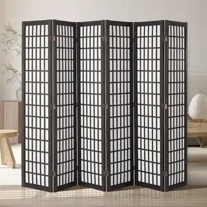 fathersdaygift VEVOR Room Divider, 6 Panel Japanese Room Divider, Folding Privacy Screen Indoor, Portable Partition Dividers and Decoration Screens, for Room Separation, Home, Office, Restaurant Bedroom (Black)