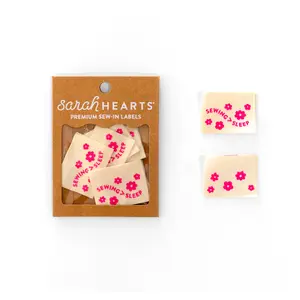 Sewing is Greater than Sleep Pink Sew In Labels - Sarah Hearts #110