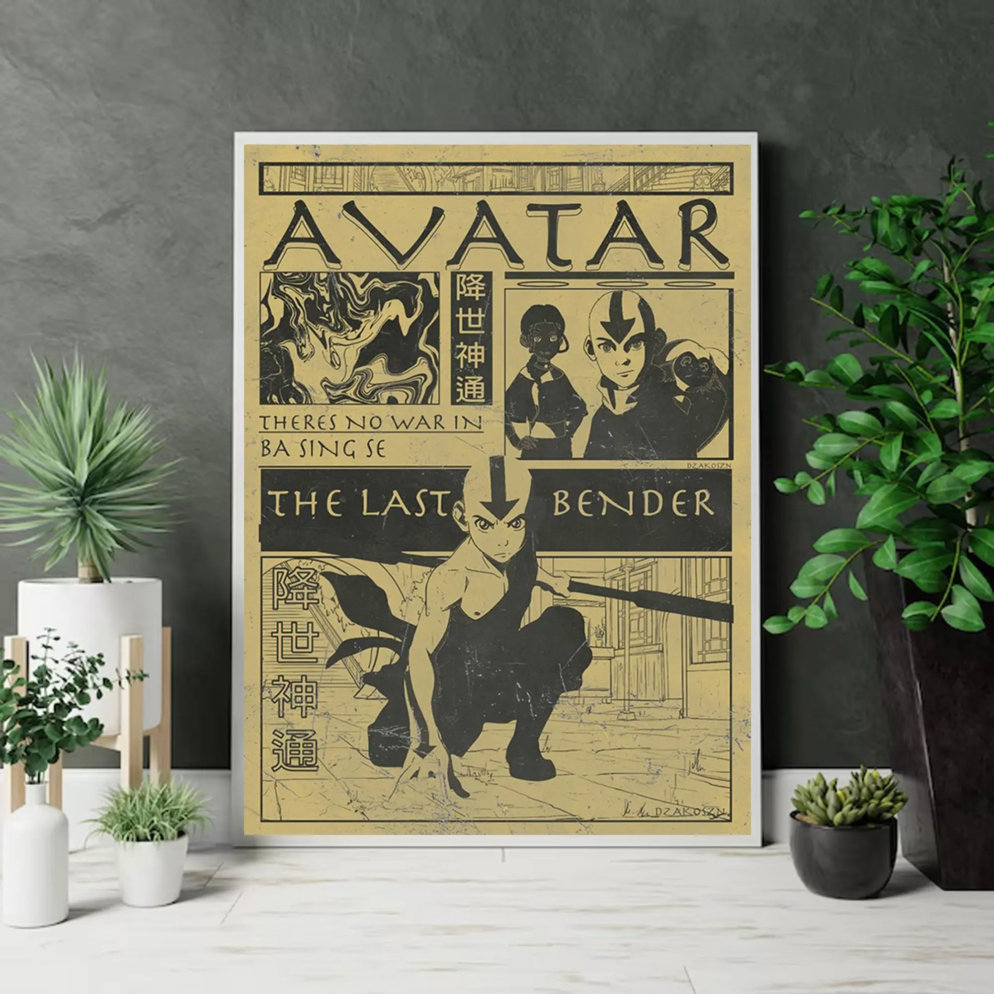 Avatar The Last Airbender Vintage Poster, Aang Retro Anime Panel Collage Print, Ba Sing Se Quote Wall Art, Unique Fan Gift Decor