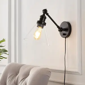 JONATHAN Y Cowie 8" Iron/Glass Adjustable LED Wall Sconce