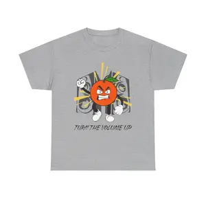 "Turn the Volume Up" Political Graphic T-Shirt. Angry Orange Tee, Activist Statement Shirt, Unisex Streetwear