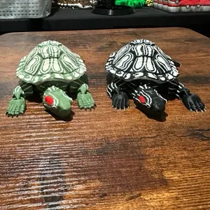 3D Printed Slider Turtles - Black or Green Options for Unique Decor & Collectible Items - Fun Distinctive Design for Any Collection