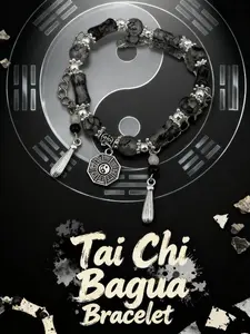 Taiji Bagua Bracelet & Charm for Harmony and Balance Durable High-Quality Materials with Intricate Details and Dangling Charms Perfect for Daily Wear