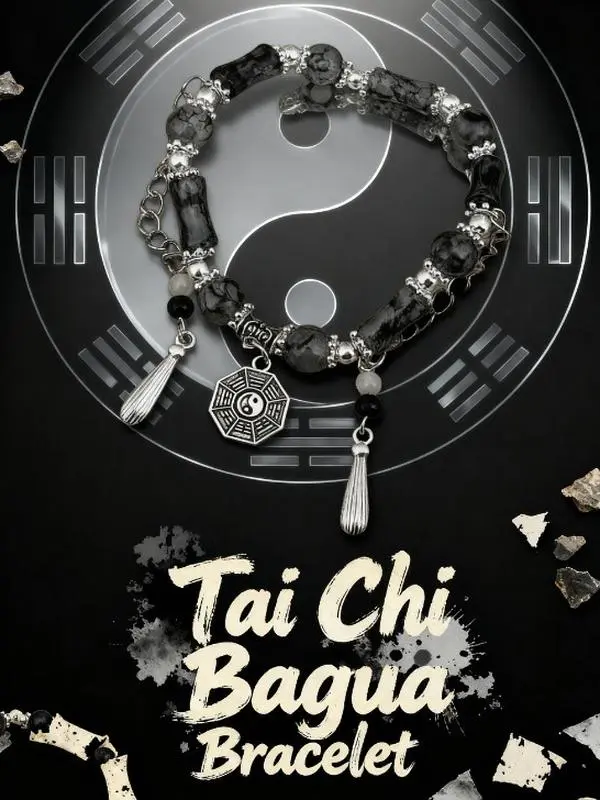 Taiji Bagua Matching Bracelet and Pendant Set - Durable High-Quality Materials, Intricate Details, Dangling Charms, for Work Life Balance, Daily Wear Fashion Costume Jewelry Accessory summerwins,summerwins