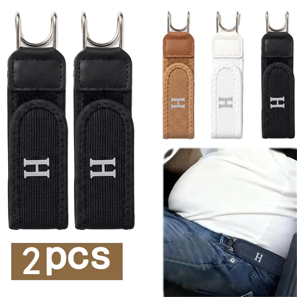 #Summer Sale 2-Piece Set Metal Hook Elastic Belts, No-Buckle Belts for Men and Women, Adjustable Belts Without Holes, Hooked Belts Without Holes/Buckles, Adult Invisible Waist Straps for Outdoor Work, Travel, and Casual Wear, Unique Father’s Day Gifts for