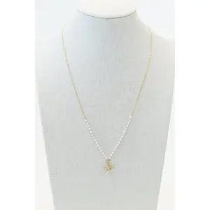 Tidepool Necklace with Faux Pearls and Seaside Sparkle