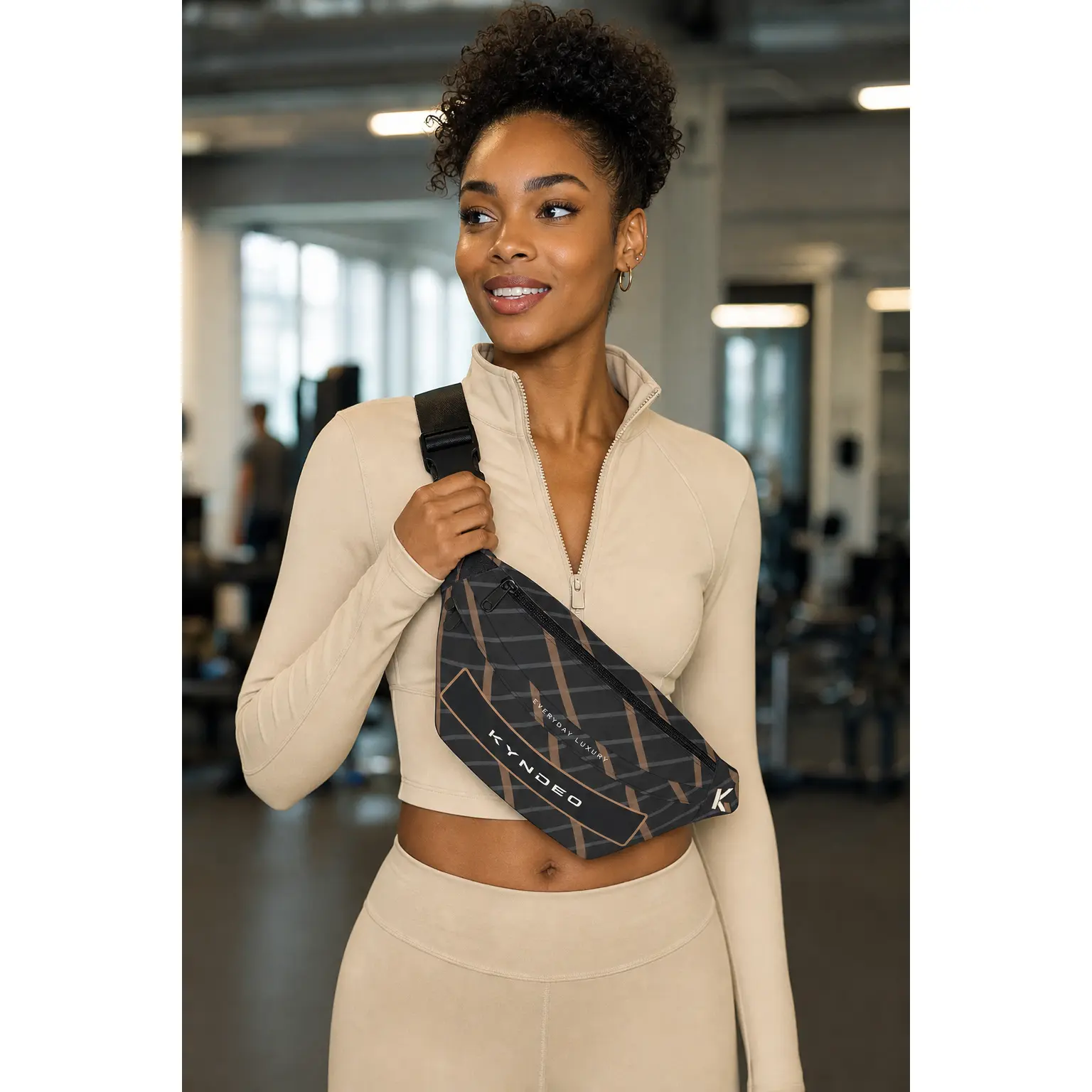 Lattice Canvas Men's Compact Crossbody Bum Bag - Convertible Fanny Pack & Belt Bag for Casual Daily Use, Travel & Gym, Compact Crossbody Men's Fanny Packs & Belt Bags