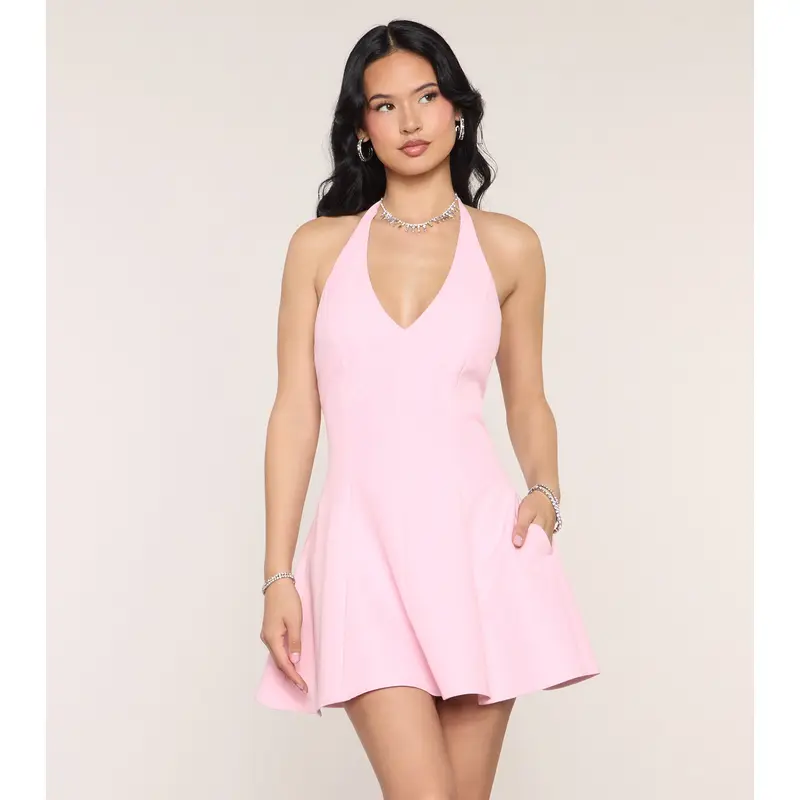 pink boutique skater dress - TikTok Shop