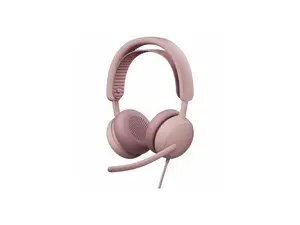 Logitech Zone Wired 2 for Business - Noise-Canceling Headset with Adaptive Hybrid ANC, Microsoft Teams Certified, Rose