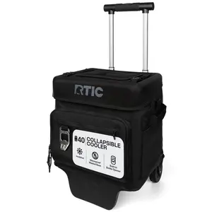 RTIC 40-Can, 21 Qt, Collapsible Wheeled Cooler with Bottle Opener
