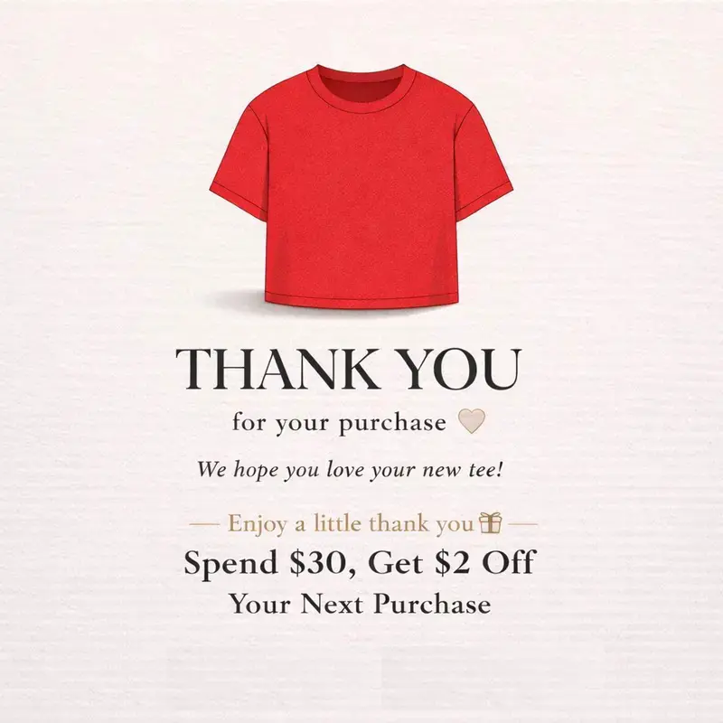 Spend $30, Get $2 Off Your Next Purchase