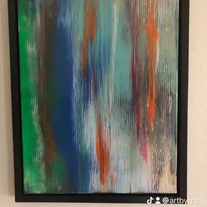 Original 16x20” acrylic painting on stretched canvas with handmade floating frame.