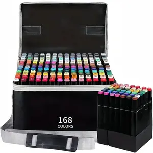 Art Supplies 168 Colors Marker Set with Portable Case for Artists and Crafters Versatile Markers for Creative Projects