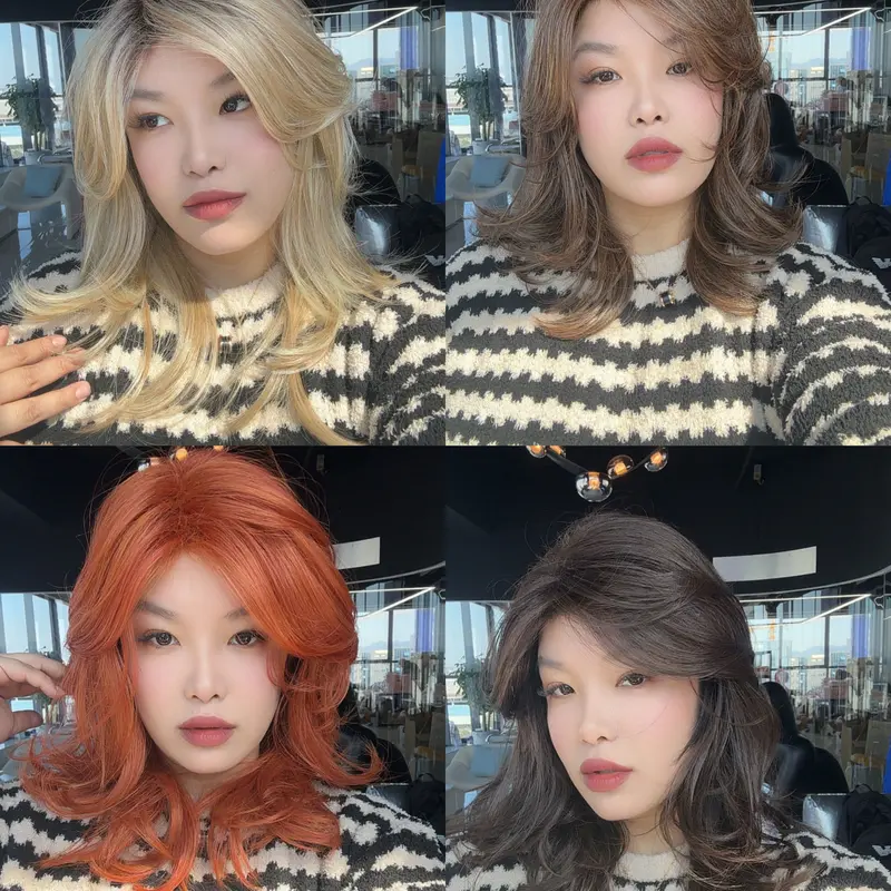 JBEXTENSION 18 Inches Blonde Curly Women Fashion Wig With Bangs LORNA【PLUS PERMATEASE】