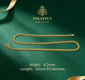 [4.2mm-23.62 in] [folystudy (Y0059M)] Necklace: Chain and chain exudes timeless elegance, for both men and women
