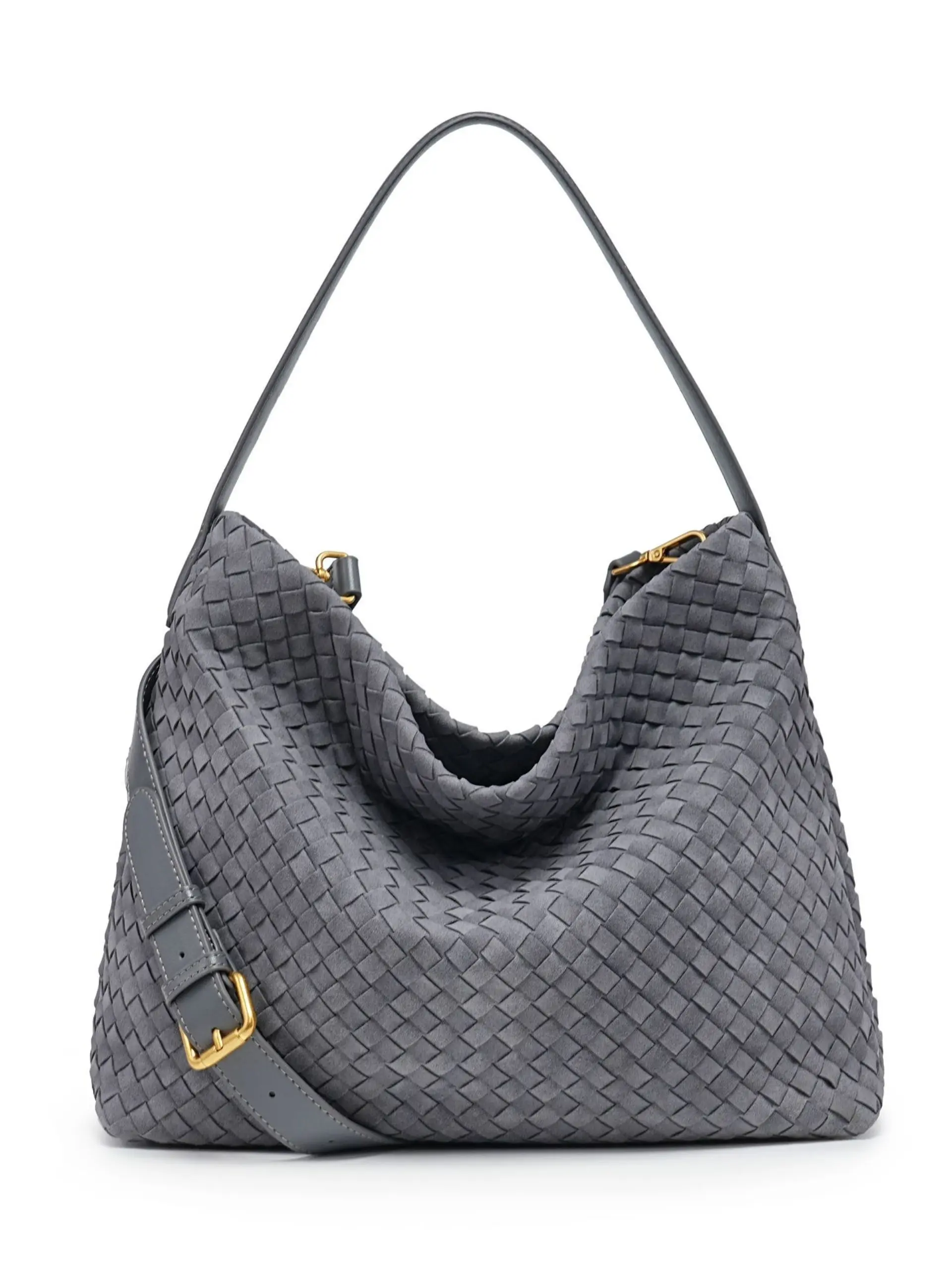 Fashion Trendy Leather Woven Handbag Vintage Large Capacity Slouchy Tote Bag Luxurious Fashion Single Shoulder Crossbody Bag Trendy Underarm Bag Crossbody Shoulder Purse Fashionable Unique Bags
