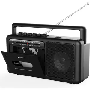 WTB-777 Portable Cassette Player Boombox, AM/FM Radio Stereo with , USB, Recorder, Earphone Jack, DC/AC , Cassette Tape Recorder