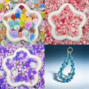 D-Soft Flowers Mix Drillable Floral Resin Decoratons on Nails, Jewelry, Keychains&Crafts