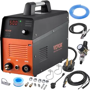 VEVOR Plasma Cutter, 50Amp, Air Cutting Machine with Plasma Torch, 110V/220V Dual Voltage AC IGBT Inverter Metal Cutting Equipment for 1/2" Clean Cut Aluminum and Stainless Steel, Black